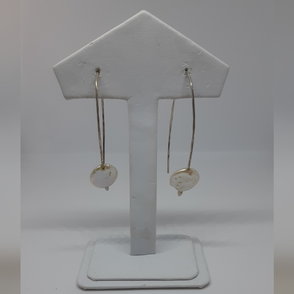 Genuine Coin Pearl Earrings